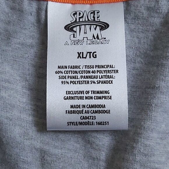 Nwot Space Jam Men's XL Cotton/Polyester Blend Gray Graphic Tank Top - Size XL - Picture 5 of 5